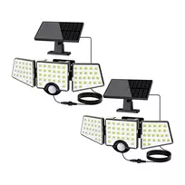 LEPRO 640005-DW-2 saulės energija maitinamas LED šviestuvas su judesio davikliu, 2 vnt., baltas