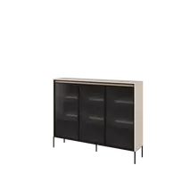 Vitrina TREND TR8BPC-V2, smėlio spalvos/juoda