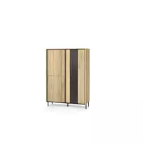 Vitrina TIVOLI TI2TCC, Torro Cremona ąžuolas/juoda