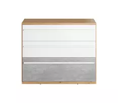 Komoda PLANO PN7DBB, Nash ąžuolas/balta/betono spalva
