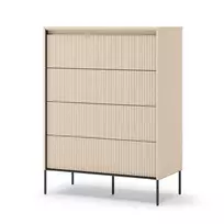 Komoda TREND SYPIALNIA TS4BPC, smėlio spalvos/juoda