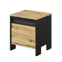 Naktinis staliukas SPOT SP9CDA, juoda/artisan ąžuolas
