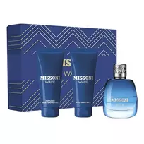 Set Missoni: Wave, Eau De Toilette, For Men, 100 ml + Wave, Moisturizing, After-Shave Balm, 100 ml + Wave, Cleansing & Refreshing, Shower Gel, For All Skin Types, 100 ml