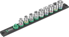 Wera 9 dalių 3/8" lizdinių raktų rinkinys su magnetine juosta