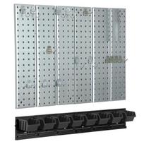 Įrankių sienelė 78x72 Botle Tool Pegboard, Įrankių sienelė metalinė 78x72 cm Sandėliavimo sistema su įrankių laikikliais Įrankių kabliukai ir 8 dėtuvės 80 x 115 x 60 mm Spalva: juoda Perforuota lenta Dirbtuvės Garažas Daiktadėžė Elektriniai įr