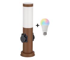 Brilagi - LED RGBW lauko šviestuvas su 2 lizdais, 1xE27/9W/230V, 40 cm, IP44, rudos spalvos