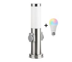 Brilagi-LED RGBW Ven šviestuvas su 2 lizdais 1xE27/9W/230V 40 cm IP44 matinis chromas