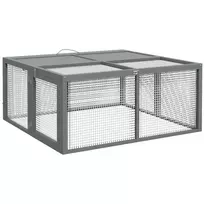 Triušių namelis nykštukiniams triušiukams iš medžio, su atlenkiamu stogu ir rankena jūrų kiaulytėms, 110 x 105 x 50 cm