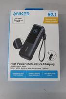 SALE OUT. Anker Zolo Powerbank | A1695H11 | 25000 mAh | Built-In USB-C and Retractable Cable) | Grey | UNPACKED, SCRATCHED ON SCREEN, MISSING INNER PACKAGING