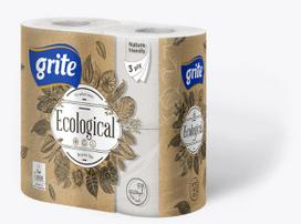 Tualetinis popierius GRITE, Ecological, 3 sl., 4 vnt.