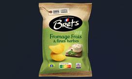 Bulvių traškučiai BRETS, tepamo sūrio ir žolelių skonio, 125g