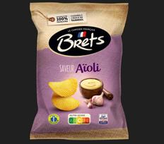 Bulvių traškučiai BRETS, Aioli česnakų padažo skonio, 125g