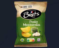 Bulvių traškučiai BRETS, pesto ir mocarelos sūrio skonio, 125 g