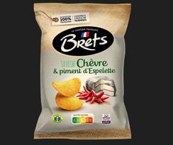 Bulvių traškučiai BRETS, ožkos sūrio ir Espelette pipirų skonio, 125g