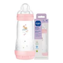 Kūdikių buteliukas Mam Baby Easy Start Sealife, 320 ml, 4 mėn., rožinė sp.