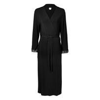 PEARL DESIGN Diana ilgas moteriškas chalatas Black