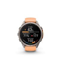 Išmanusis laikrodis Garmin Fenix 9 Pro – inReach, 43mm, titanas su Shell Pink/Autumn Orange silikonine apyranke | 010-04335-01 | 753759369927