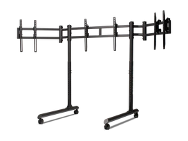 Next Level Racing Floor stand | Tube Freestanding Triple Monitor Stand | Up to 3x43 " | Height adjustment, Tilt