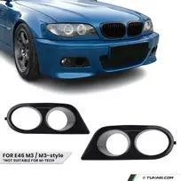 Rūko žibintų rėmeliai, komplektas skirtas BMW E46 M3 / M3-look bamperiui