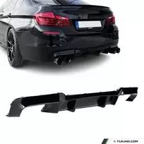 M5 Performance galinis Difuzorius skirtas BMW F10 / F11 su M-Pack bamperiu, juodas blizgus