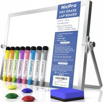 Maža dvipusė magnetinė rašymo lenta su stovu „dry Erase“ A3, rašikliai, nešiojama molbertinė lenta vaikams, studentams, mokyklinės prekės, biurui (30 x 40 cm)