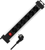 REV REV Outlet Strip plėstuvas 6 angų 2,4 m Supraline su jungikliu sidabrinis