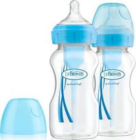 Dr Browns Dr.Browns WB92602 plataus kaklo buteliukas 270 ml PP OPTIONS PLUS 2 PACK mėlynas