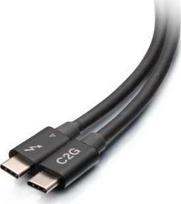 C2G 2,5 pėdos (0,8 m) „Thunderbolt™ 4“ USB-C® laidas (40Gb/s), USB C, USB C, 0,76 m, juodas, nikelio spalvos, 40Gb/s