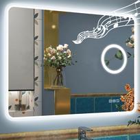 STARLEAD LED vonios veidrodis 80 × 60 cm su Bluetooth ir 5× didinamuoju veidrodėliu