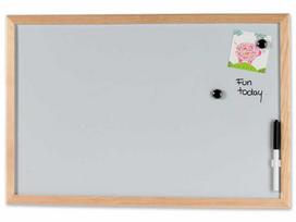 NAGA Whiteboard 60 x 40 cm magnetisk med træramme inkl. 1 marker og 2 magneter Hvid 60x1,5x40mm (1stk)