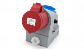 N101/4 Fiksuotas maitinimo lizdas kombinuotas 32A/4P + GS 230V + saugiklio apsauga, ELS Elektrotechnika, N101/4