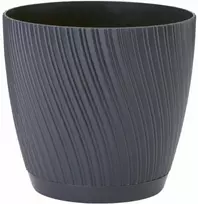 FORM PLASTIC Gėlių vazonas Mika su padėklu 19cm, juodas