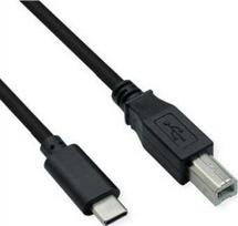 USB kabelis Roline USB-C - USB-B 1,8 m juodas (11.02.8336)