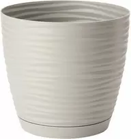 FORM PLASTIC Gėlių vazonas SAHARA su padėklu 19 cm, tamsiai pilkas