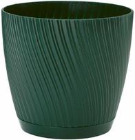 FORM PLASTIC Gėlių vazonas Mika su padėklu 19cm, žalias
