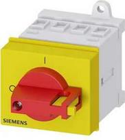 Siemens Kumštelinis jungiklis 0-1 3P 16A bėgiui, geltonas/raudonas, IP44 (3LD2030-0TK13)