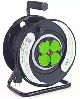 ELS Elektrotechnika Prailginimo laidas 50m OW3*1.5 4x230V IP44 T plastikinis būgninis fiksuotas skydelis