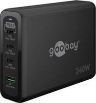 Įkroviklis Goobay 65885 Daugiaportis greitasis USB-C PD GaN 240 W Juodas (0001-00019-54823)