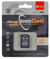 Imro atminties kortelė 8GB Micro SDHC kl. 4+ adapteris