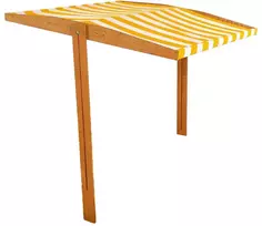 Baldakimas vaikų medinei smėlio dėžei Baby Mix 120x120 cm geltonas ir baltas