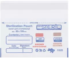 ProSteril sterilizaciniai vokai 60x100 mm balti be vidinių indikatorių. (100vnt.) [S6010W]