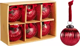 Nežinomas Kalėdų eglutės žaisliukas A68124740. raudonas. stiklas
