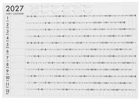Japoniškas sieninis įpročių sekimo kalendorius 2027 „Yearly Habit Tracker“, viename lape, B3 COC-CLP-B3H-27