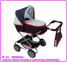 Lėlių vežimėlis vaikščiojimui su giliu stogeliu MONIKA