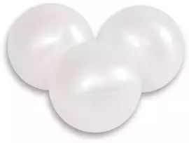 Sauso baseino plastikiniai kamuoliukai, 50 vnt., perliniai balti
