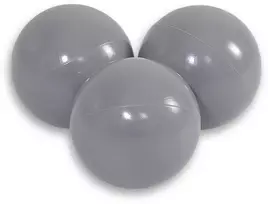 Sauso baseino plastikiniai kamuoliukai, 50 vnt., pilki