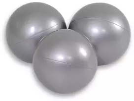 Sauso baseino plastikiniai kamuoliukai, 50 vnt., sidabriniai