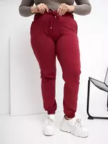 Sportinės kelnės moterims plus size bordo spalvos