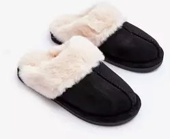 Moteriškos šlepetės su kailiu Juodas Pinky BSB27301