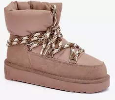 Užsegami Suede Žieminiai Batai Moterims su Storais Raišteliais D.Franklin DFSH375003 Taupe